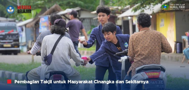 1.210 Paket Takjil dibagikan Santri NFBS Serang ke Masyarakat